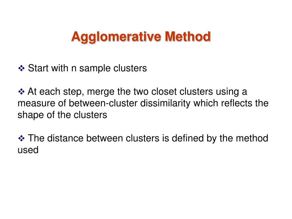 agglomerative method