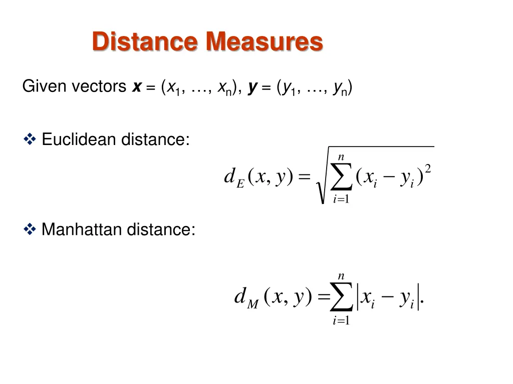 distance measures