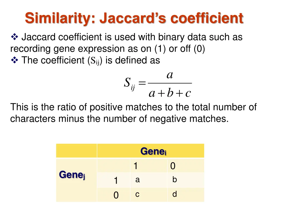 similarity jaccard s coefficient jaccard