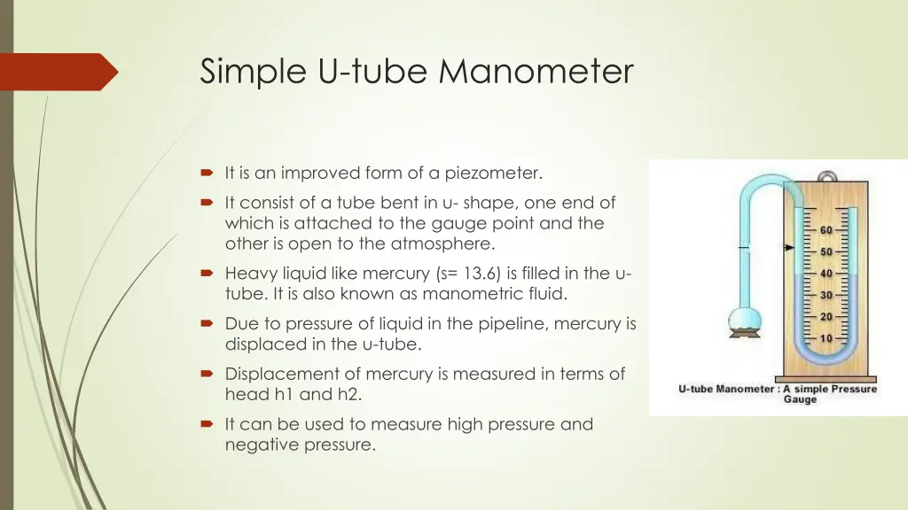 simple u tube manometer