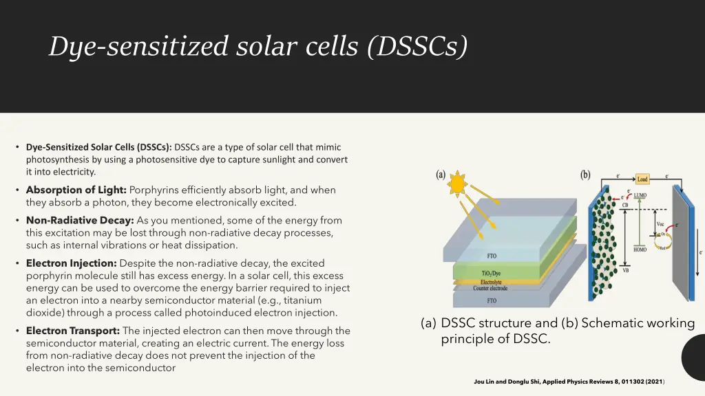 dye sensitized solar cells dsscs