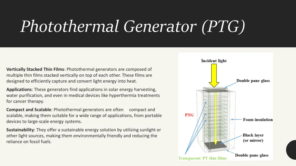 photothermal generator ptg