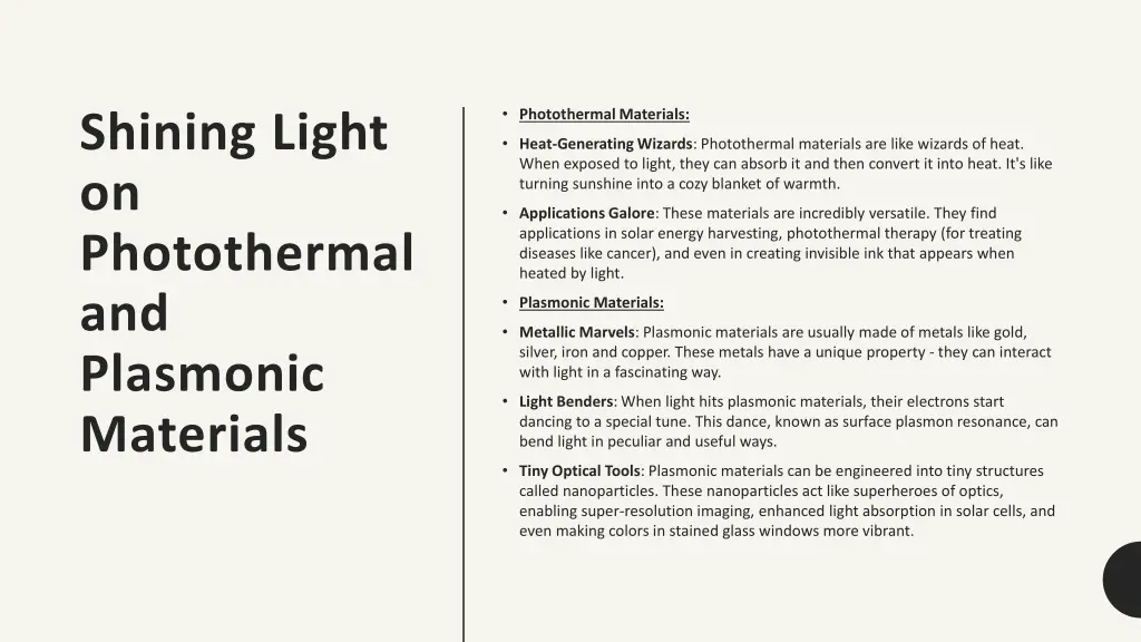 photothermal materials