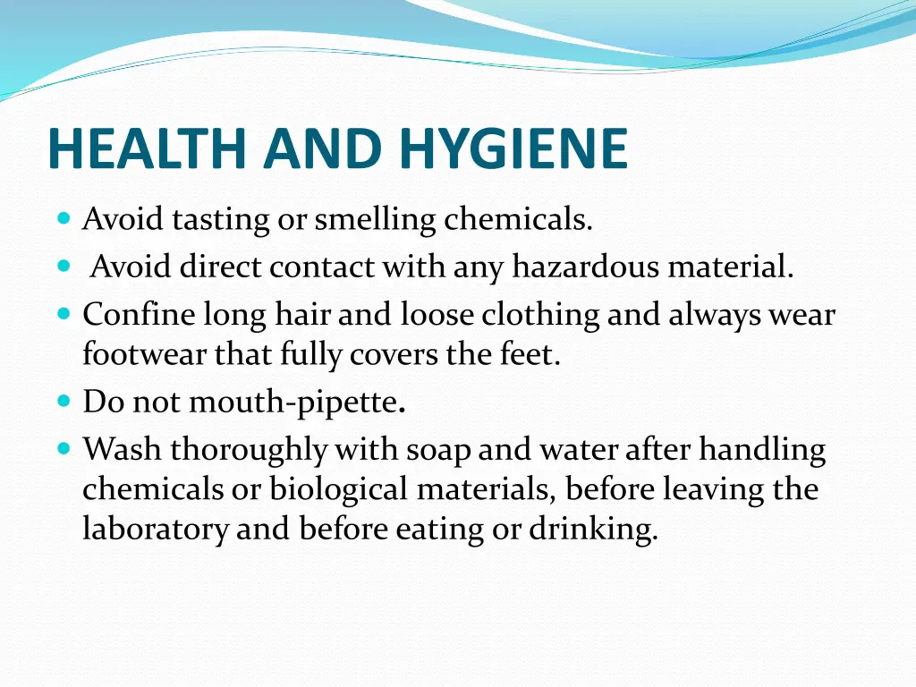 health and hygiene