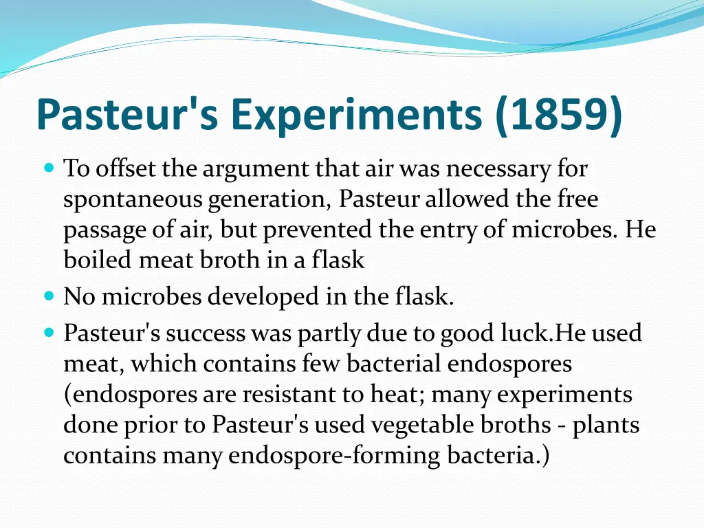 pasteur s experiments 1859