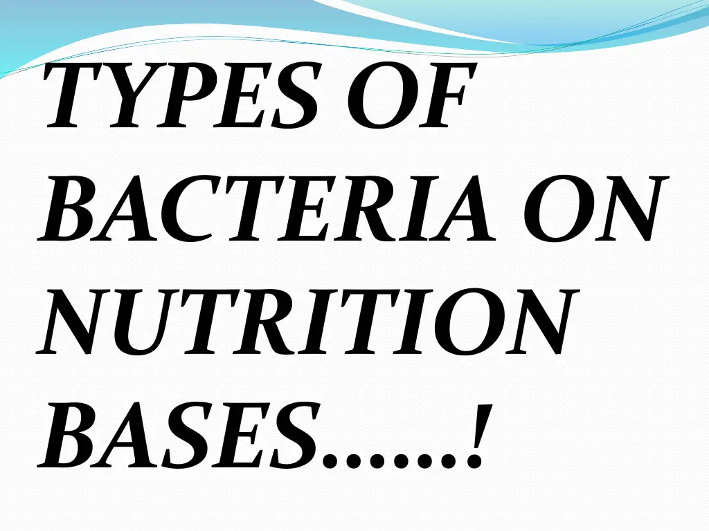 types of bacteria on nutrition bases