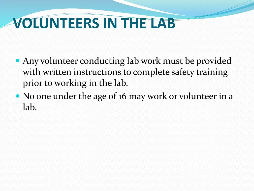 volunteers in the lab