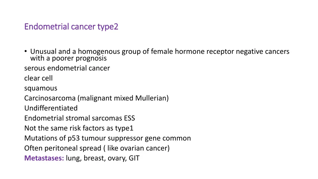 endometrial cancer type2 endometrial cancer type2