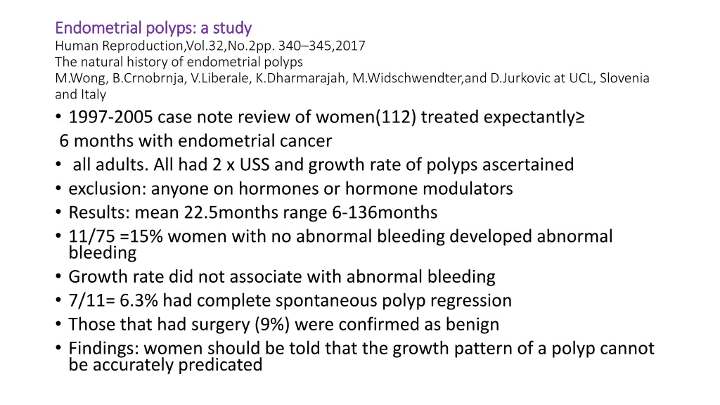 endometrial polyps a study endometrial polyps