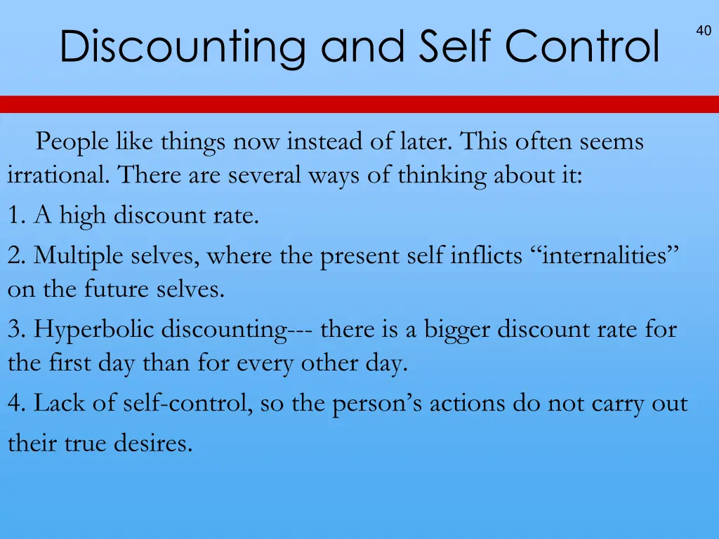 discounting and self control