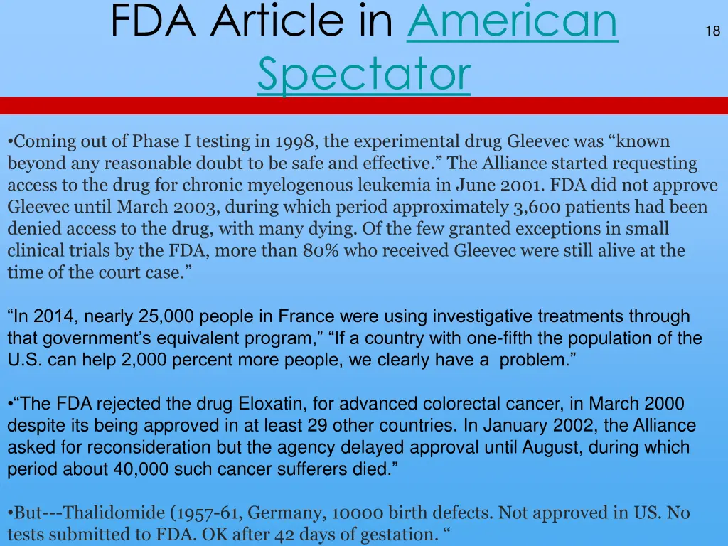 fda article in american spectator