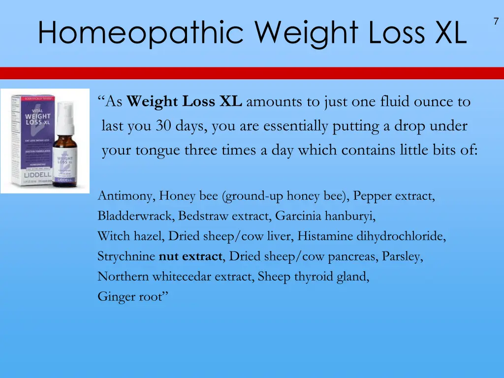 homeopathic weight loss xl