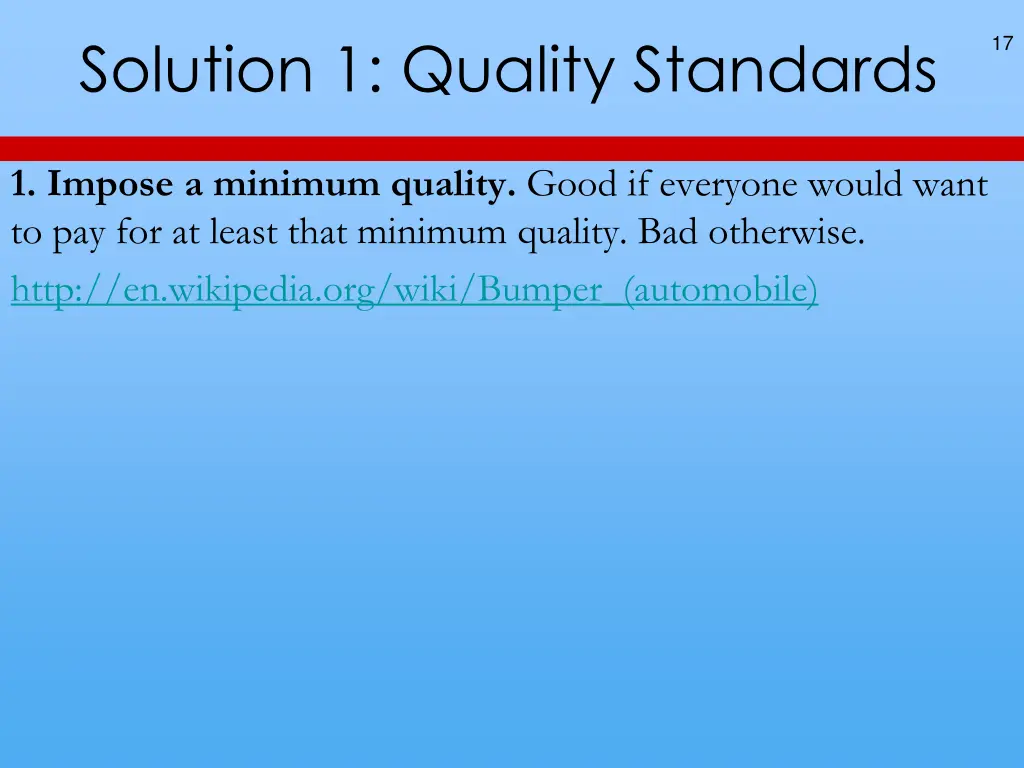 solution 1 quality standards