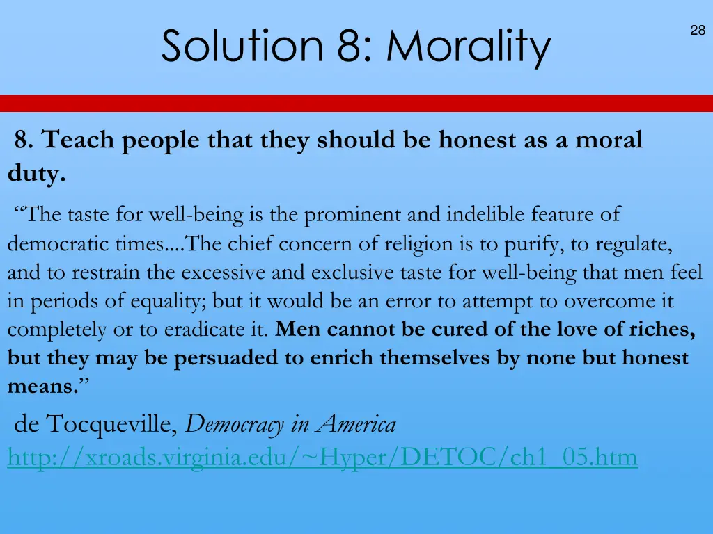 solution 8 morality