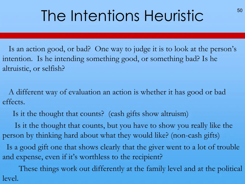 the intentions heuristic