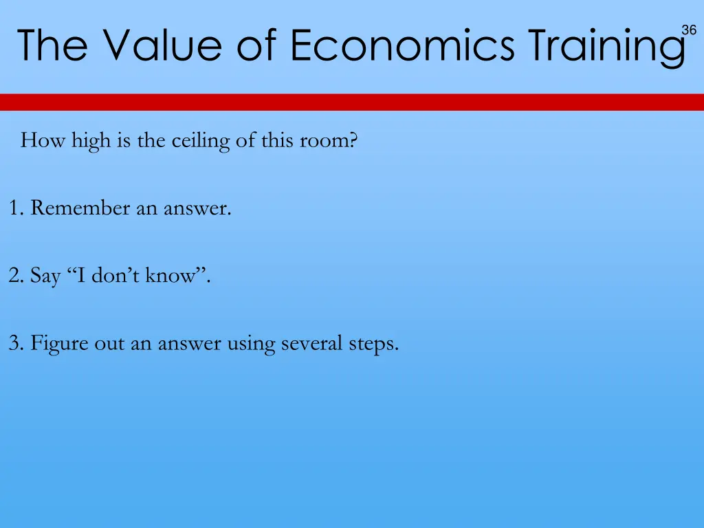 the value of economics training