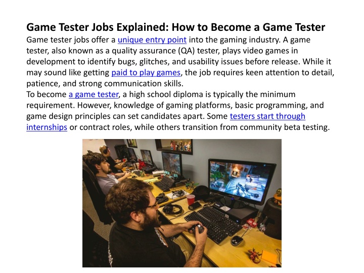 game tester jobs explained how to become a game