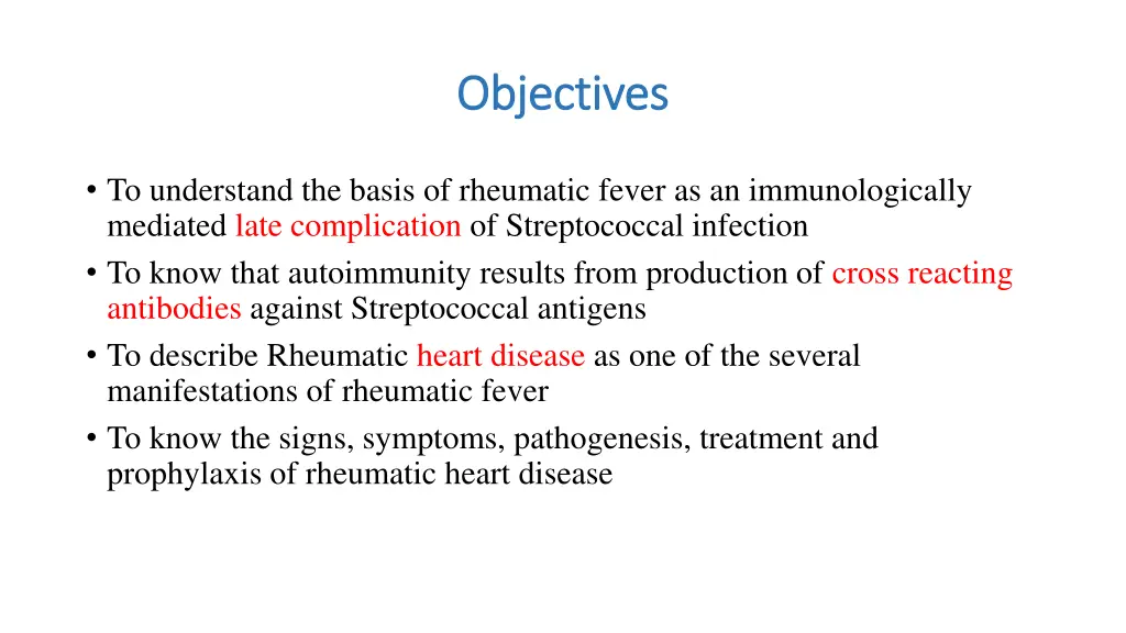 objectives objectives