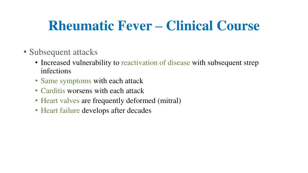 rheumatic fever clinical course
