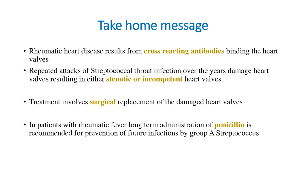 take home message take home message
