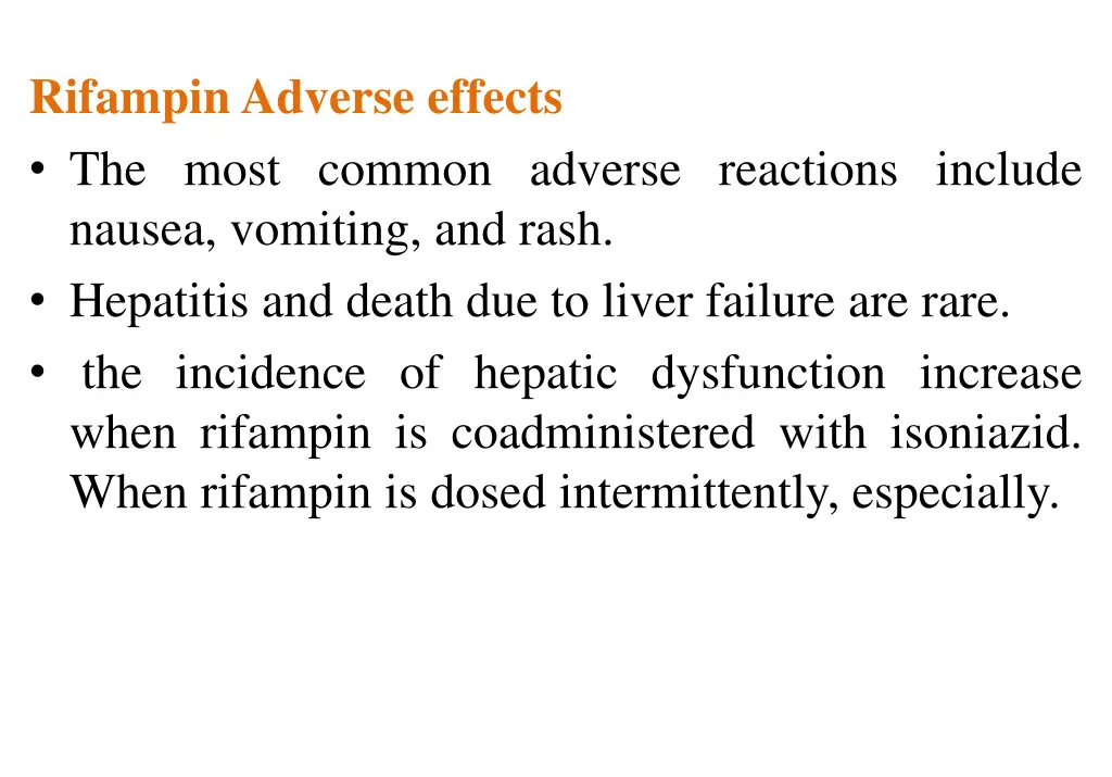 rifampin adverse effects the most common adverse