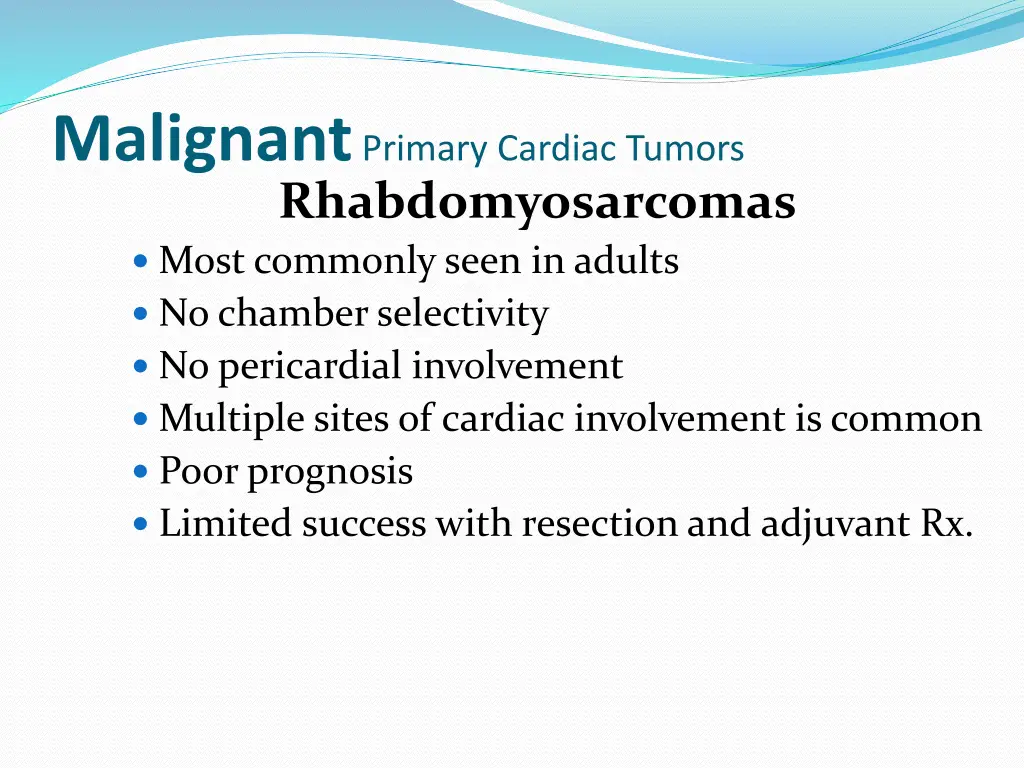malignant primary cardiac tumors 1