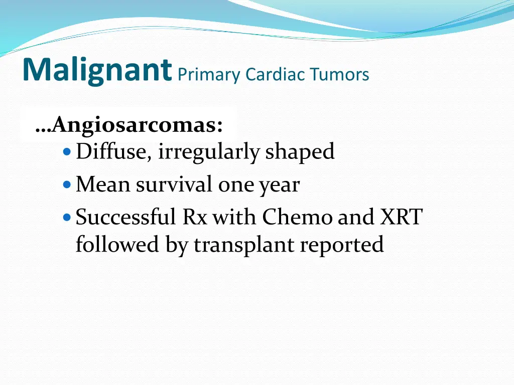 malignant primary cardiac tumors