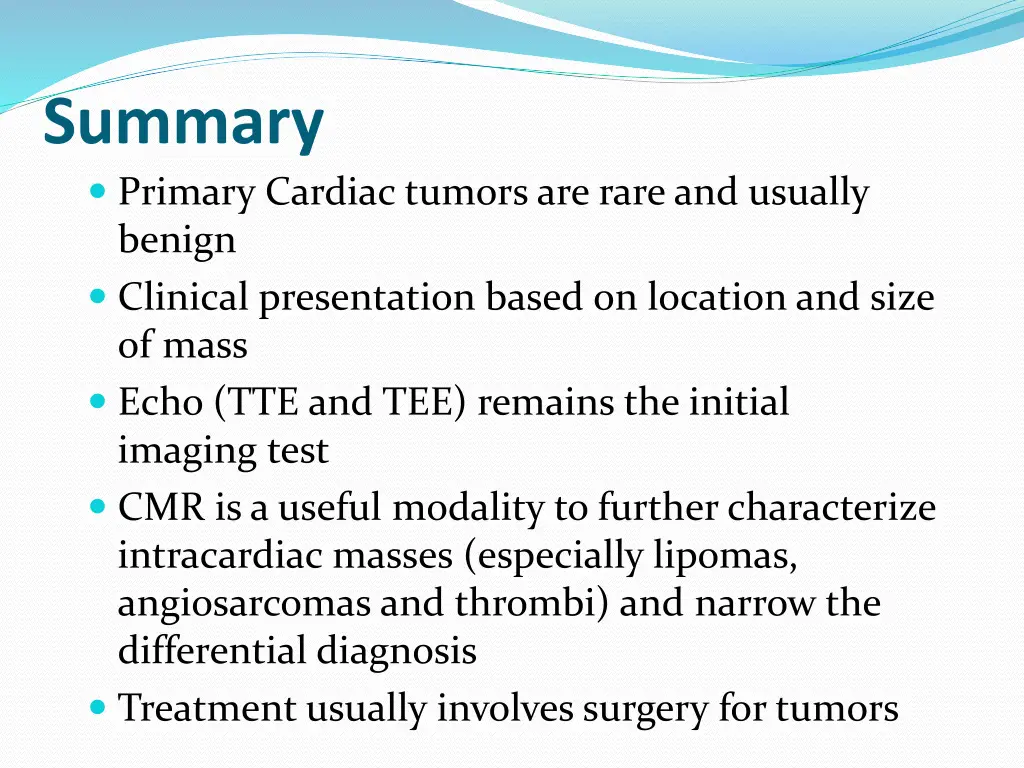 summary primary cardiac tumors are rare
