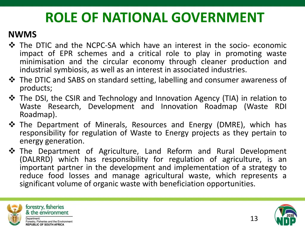 role of national government 1