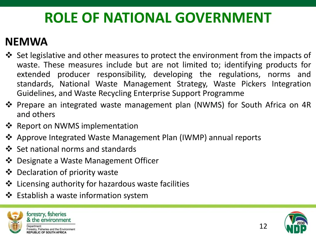 role of national government
