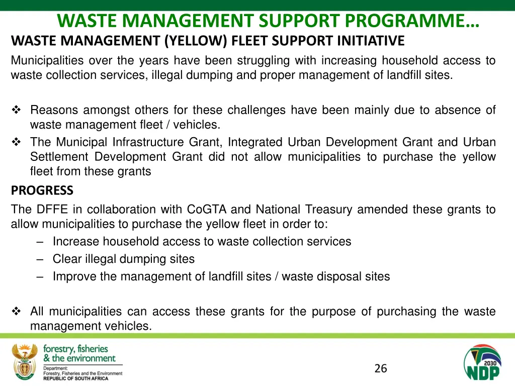waste management support programme waste