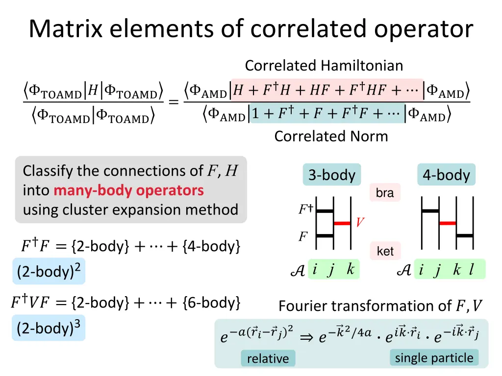 matrix elements of correlated operator