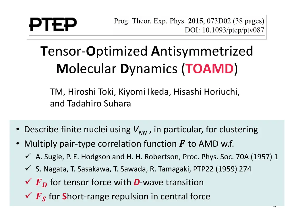 t ensor o ptimized a ntisymmetrized m olecular
