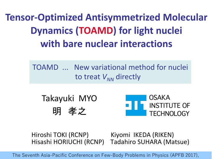 tensor optimized antisymmetrized molecular