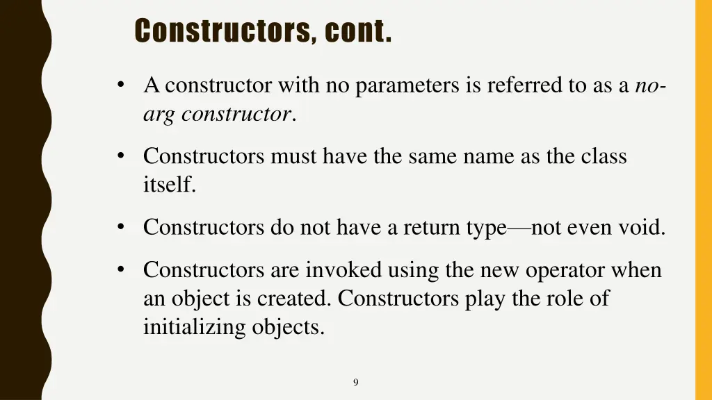 constructors cont