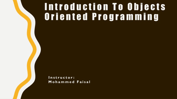 introduction to objects oriented programming