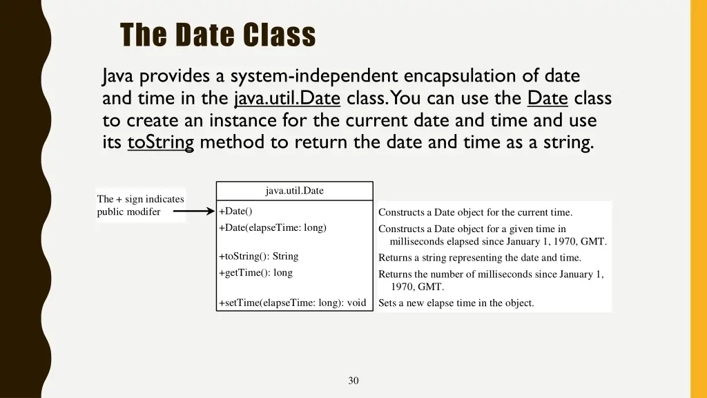 the date class