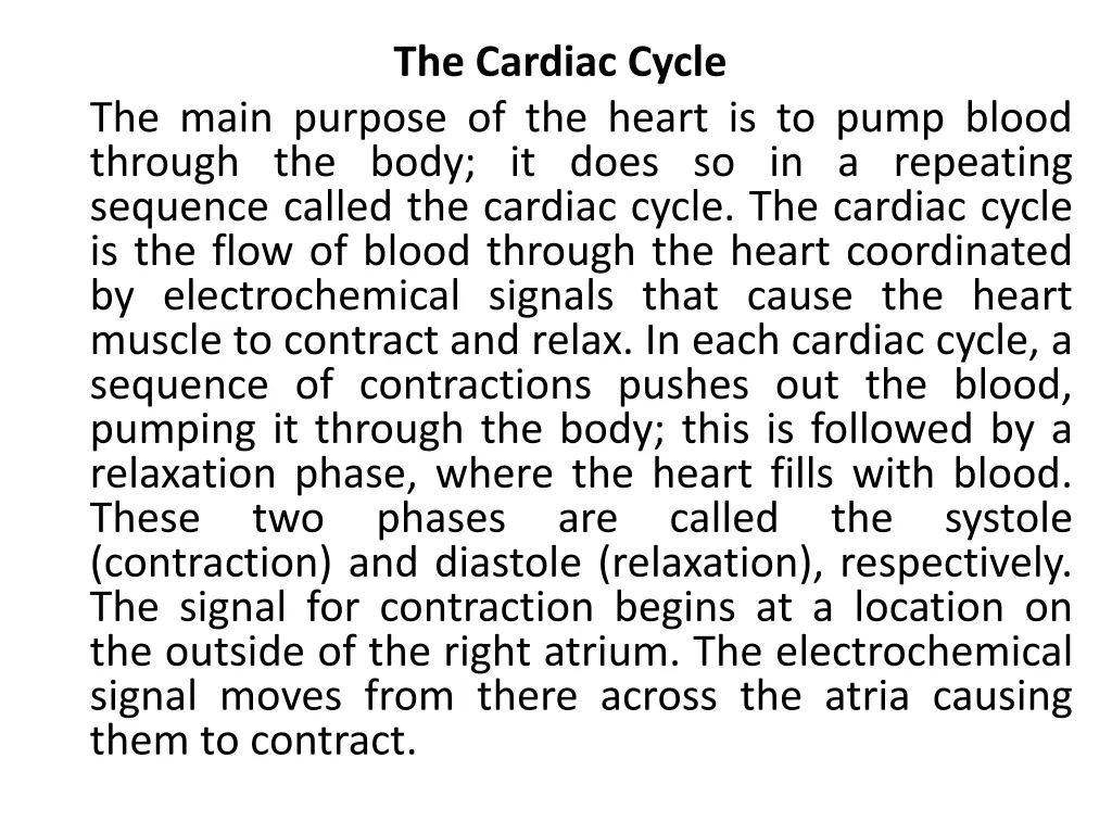 the cardiac cycle