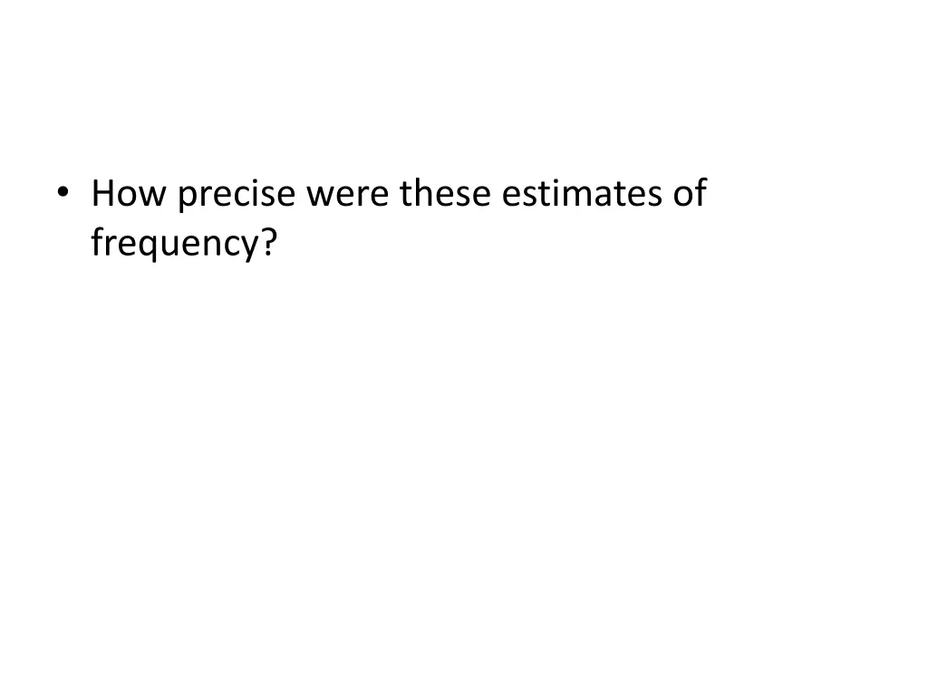 how precise were these estimates of frequency