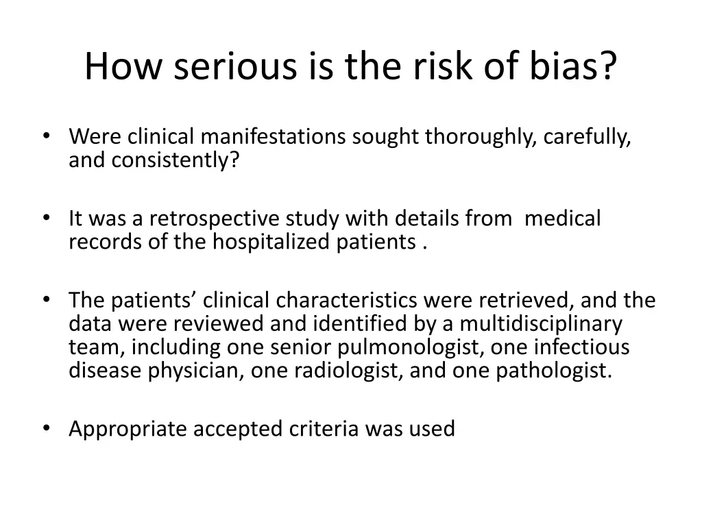 how serious is the risk of bias 2