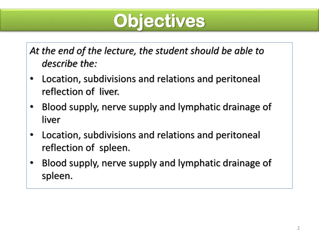 objectives objectives