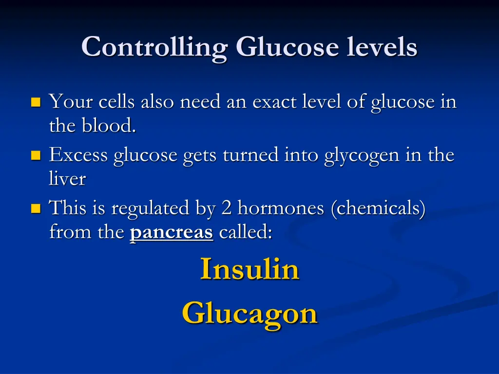 controlling glucose levels