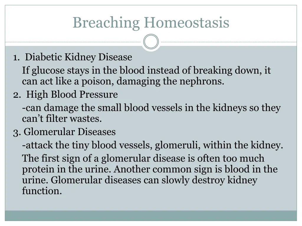 breaching homeostasis