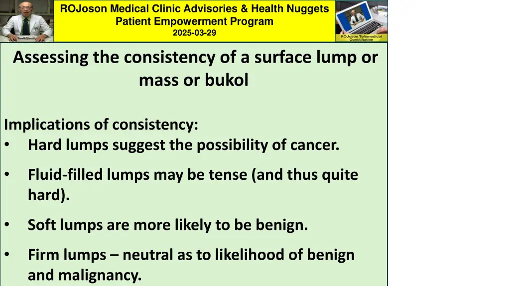 rojoson medical clinic advisories health nuggets 3