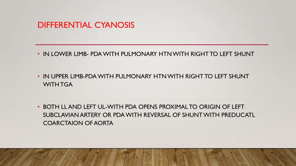 differential cyanosis