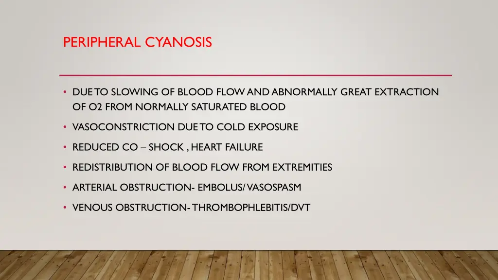 peripheral cyanosis