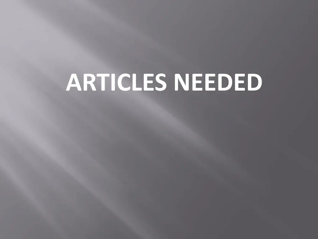 articles needed