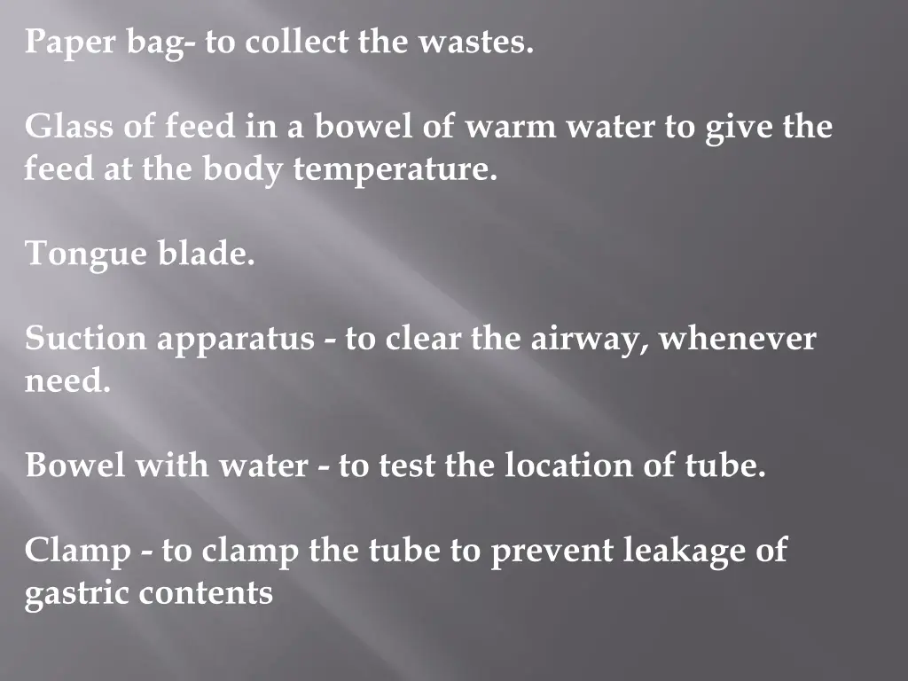 paper bag to collect the wastes