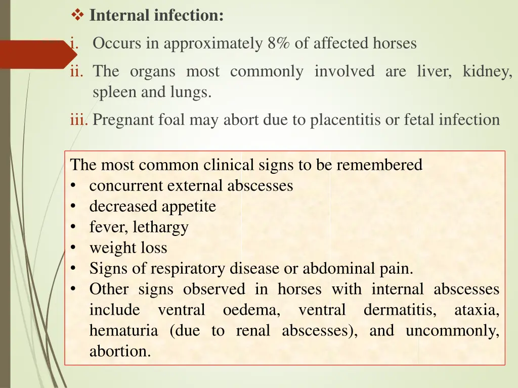 internal infection i occurs in approximately