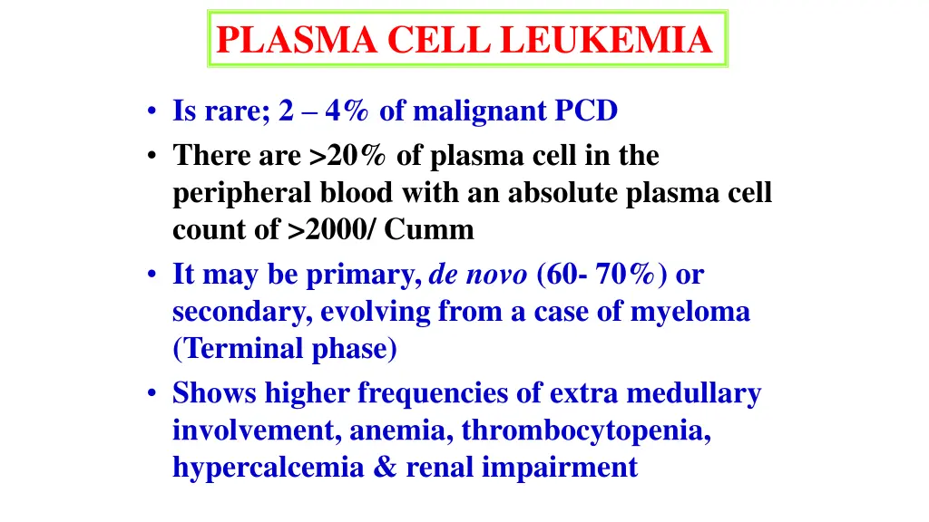 plasma cell leukemia